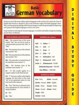 cover image of German Vocabulary (Blokehead Easy Study Guide)